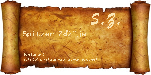 Spitzer Zója névjegykártya